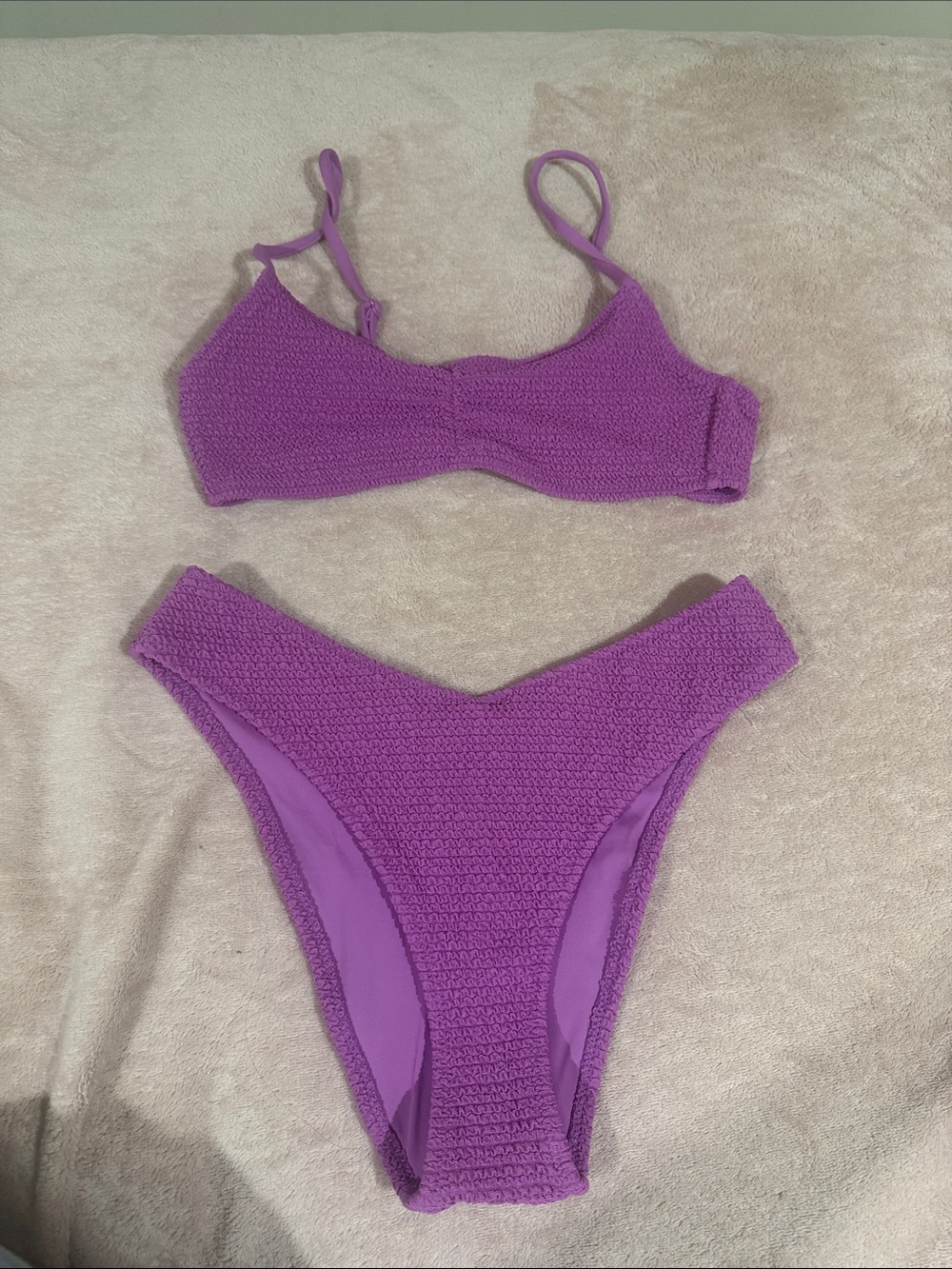 LA hearts Purple Textured Two-Piece Women's Swim Set